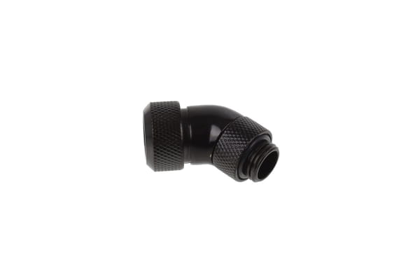 ANS Alphacool Eiszapfen 13mm HardTube Anschraubtülle 45° drehbar G1/4 - Deep Black PHT EOL