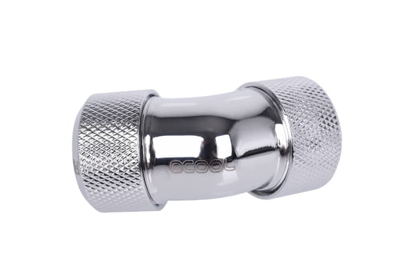 ANS Alphacool Eiszapfen 16mm HardTube Anschraubtülle 45° L-Verbinder - Chrome PHT EOL