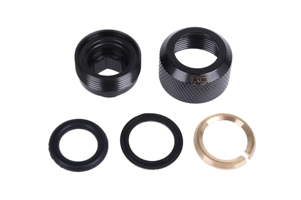 ANS Alphacool Eiszapfen 13mm HardTube Anschraubtülle G1/4 für Metall-Tubes - Deep Black EOL