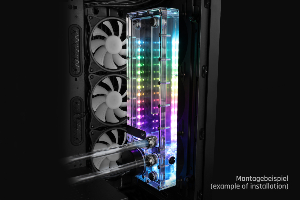 PUM Alphacool Core Flat Reservoir 240 Rechts D5 mit VPP Apex PWM Pumpe