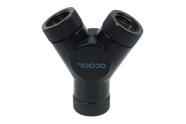 ANF Alphacool HF Y-Verbinder - G1/4 drehbar - 3x Innengewinde - Deep Black PHT EOL