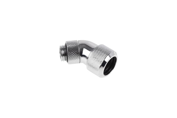 ANS Alphacool Eiszapfen 16mm HardTube Anschraubtülle 45° drehbar G1/4 - Chrome PHT EOL