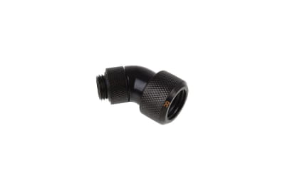 ANS Alphacool Eiszapfen 16mm HardTube Anschraubtülle 45° drehbar G1/4 - Deep Black PHT EOL